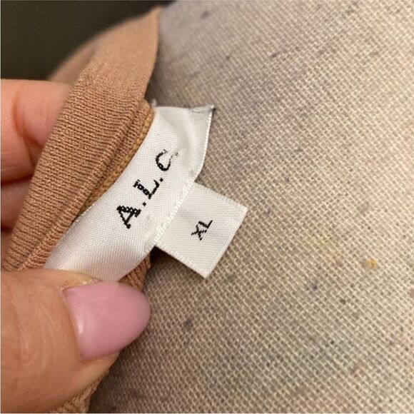 A.L.C. Ribbed Tan Long Sleeve Top, XL - Picture 11 of 12